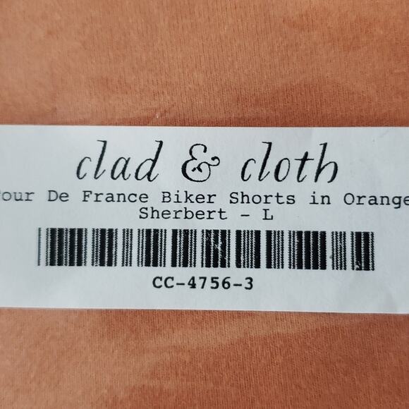 NEW Clad and Cloth Tour De France Orange Sherbet High-Waist Biker Shorts L - Picture 7 of 8